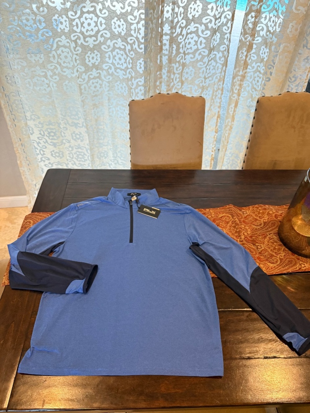 RLX Ralph Lauren Men's XL Blue Golf Concept 1 Quarter Zip Jacket MSRP $128